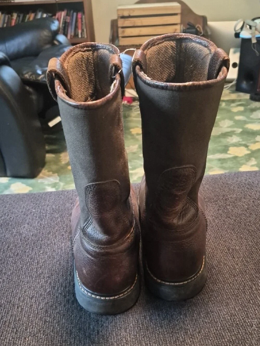 Men's Brown Pull-On Work Boots